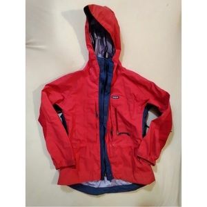 PATAGONIA MOUNTAIN RAIN SHELL JACKET HOODED WOMENS SIZE SMALL RED WATERPROOF